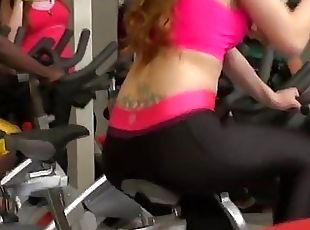 Farra works out with a cock at the gym